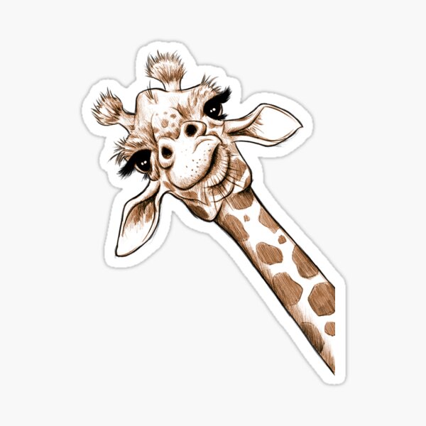 Sketch Giraffe Art Sticker