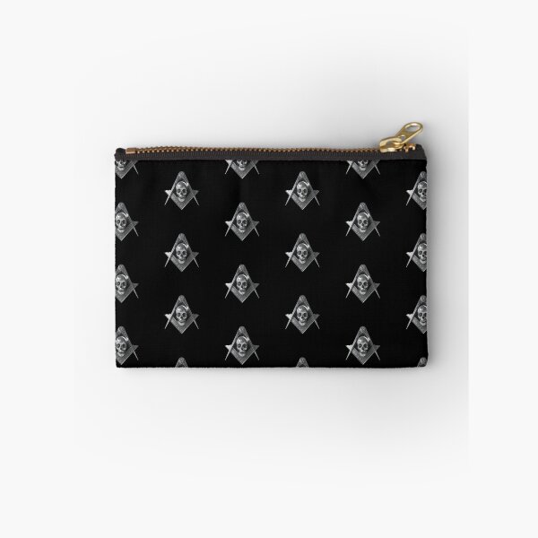 Item preview, Freemason Pattern Silver Skull Black Square & Compass Masonic designed and sold by MasterMasonMade.
