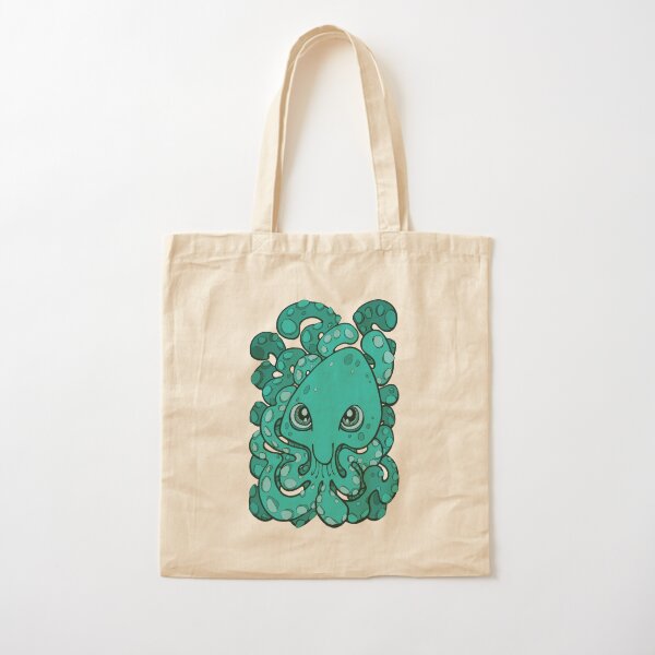 Happy Octopus Squid Kraken Cthulhu Sea Creature - Arcadia Cotton Tote Bag