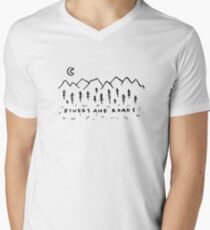 Camiseta para hombre de cuello en v Ríos y caminos