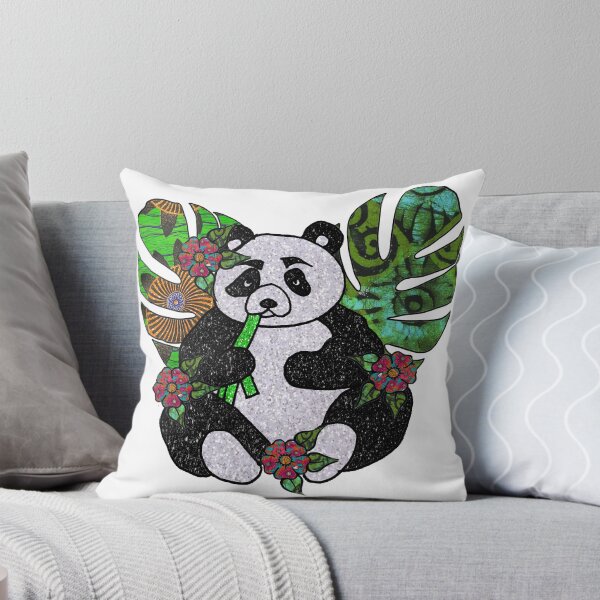 Item preview, Glitter Panda with flowers and leaves designed and sold by artbyomega.