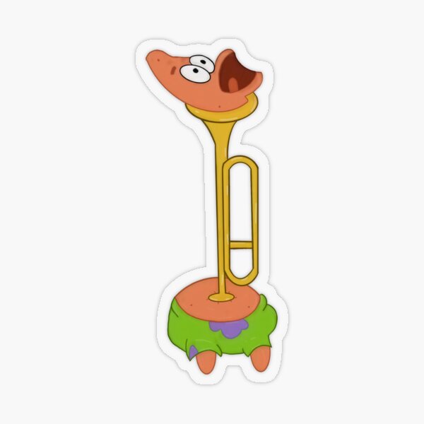 Patrick Star Trombone Transparent Sticker