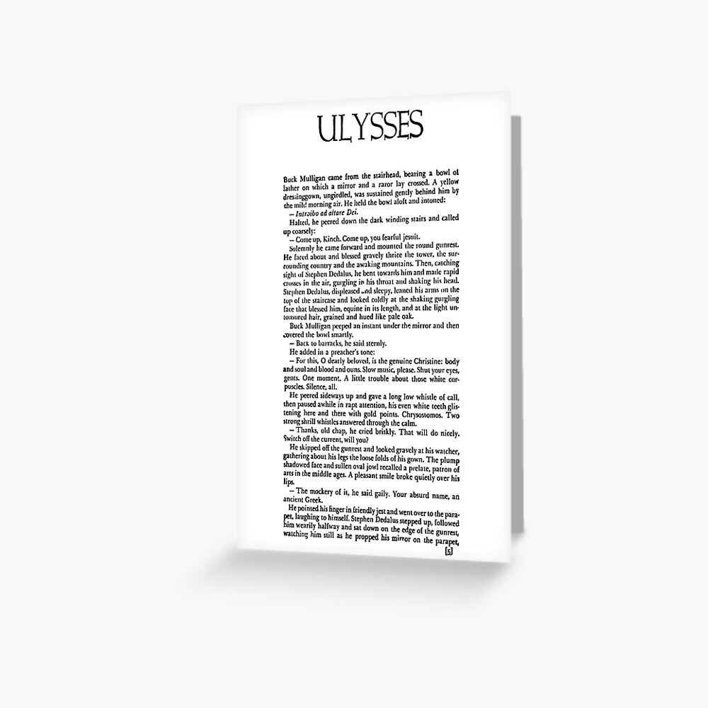 High Resolution Ulysses James Joyce First Page Greeting Card By Buythebook86 Redbubble
