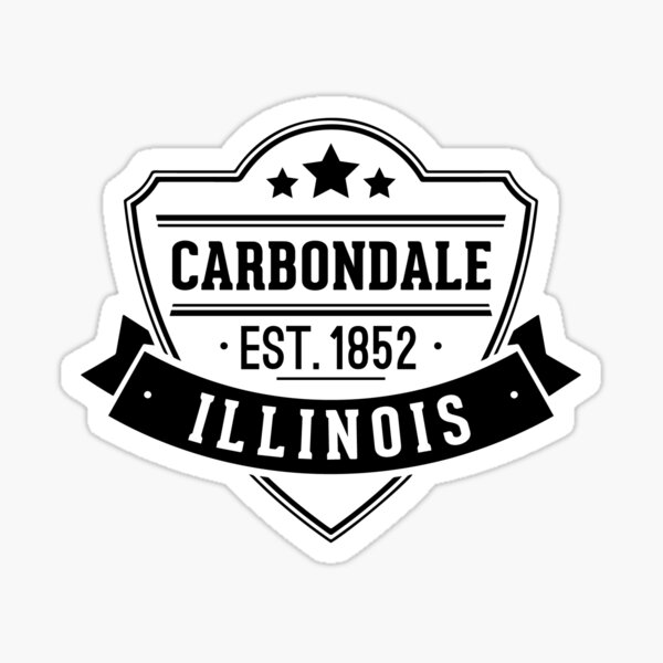 "Carbondale Vintage Sticker Black & White" Sticker for Sale by