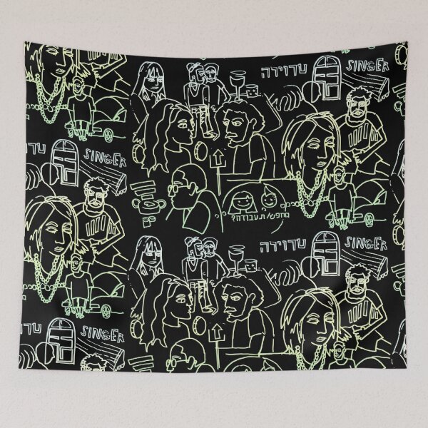Item preview, Cool Dudes Funky Gel Aviv Travel Doodle designed and sold by badlydrawnbabe.