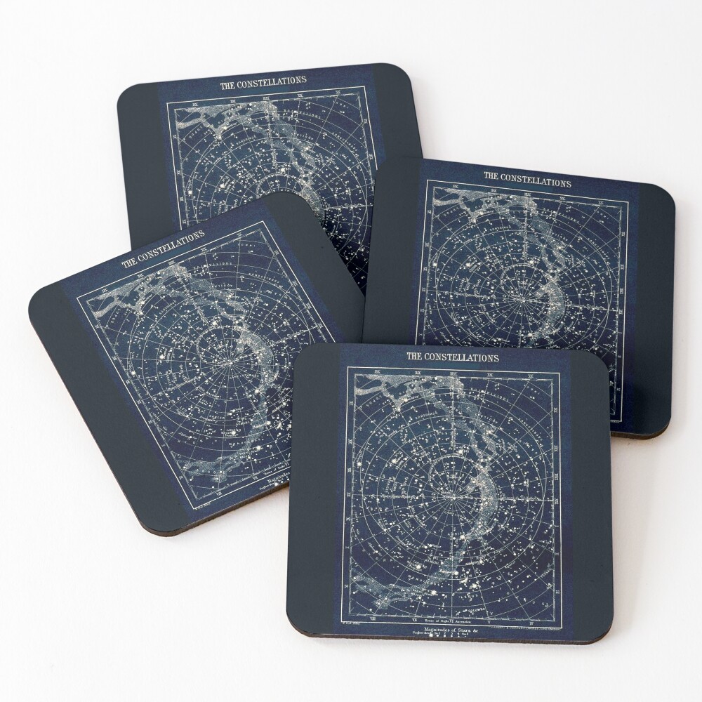 THE STAR CONSTELLATIONS : Vintage 1900 Galaxy Print Coasters (Set of 4)