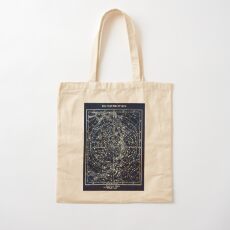 DIE STERN-KONSTELLATIONEN: Weinlese-Galaxie-Druck 1900 Baumwolltasche