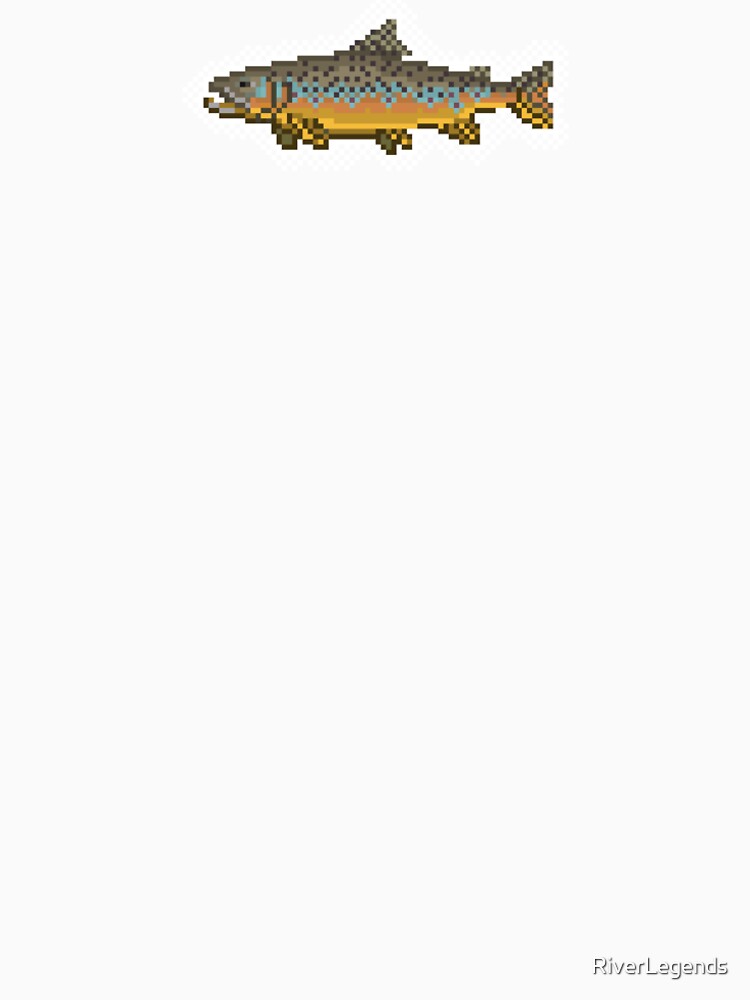 "Pixel Art Brown Trout Fishing Shirt" Tshirt by RiverLegends Redbubble