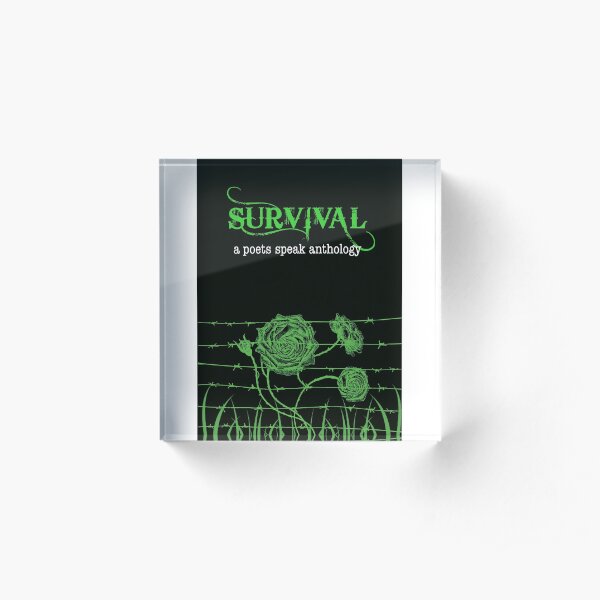 Survival book cover from a poets speak anthology Acrylic Block