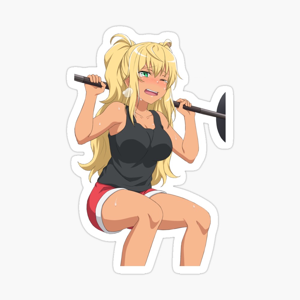 Hibiki Sakura Workout Dumbbell Nan Kilo Moteru Anime Sticker