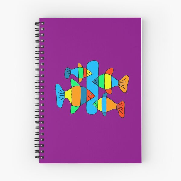 Item preview, 4 Fish - Black lines on purple Board designed and sold by Istvan Ocztos.