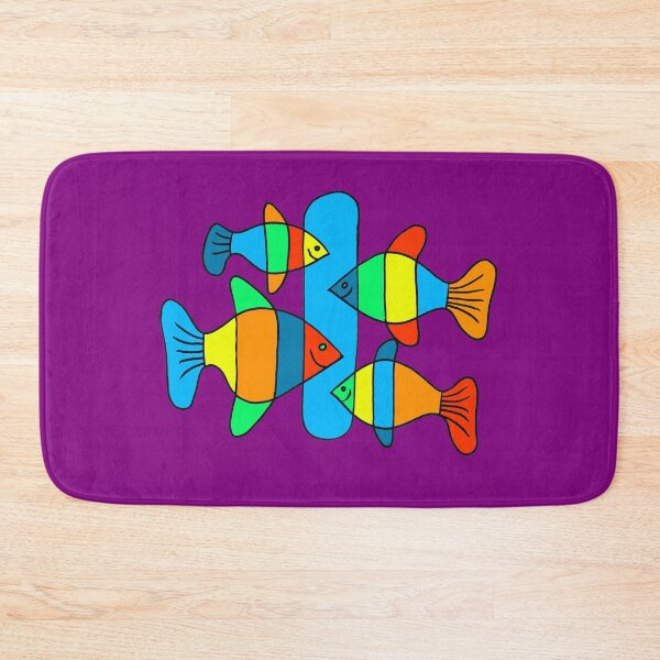 Item preview, 4 Fish - Black lines on purple Board designed and sold by Istvan Ocztos.