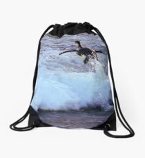 Emperor Penguin 'Flying' Home Drawstring Bag