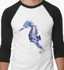 Watercolor Seahorse Baseball ¾ Sleeve T-Shirt