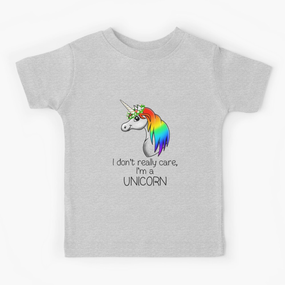 Pride humor Statement - I Dont Really Care, Im a Unicorn Kids T-Shirt