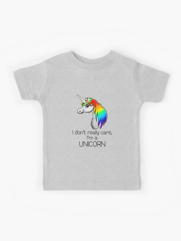 Thumbnail 1 of 2, Kids T-Shirt, Pride humor Statement - I Dont Really Care, Im a Unicorn designed and sold by talgursmusthave.