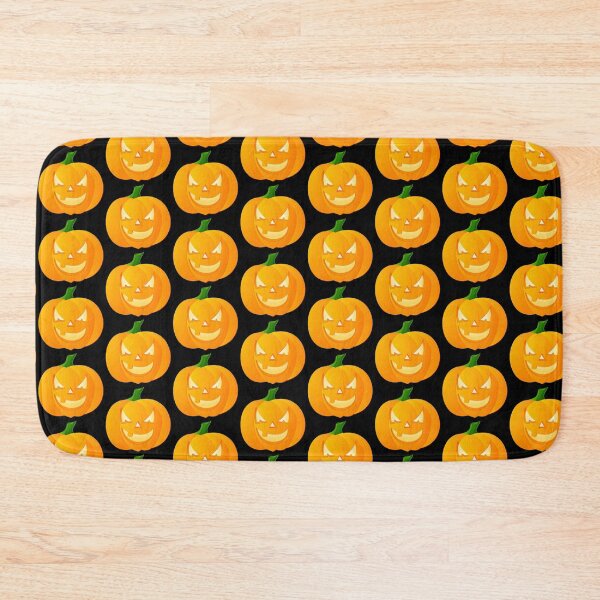 Item preview, Repeating Pattern of a Evil Pumpkin Jack-o'-lantern  designed and sold by WeMadeOurWorld.