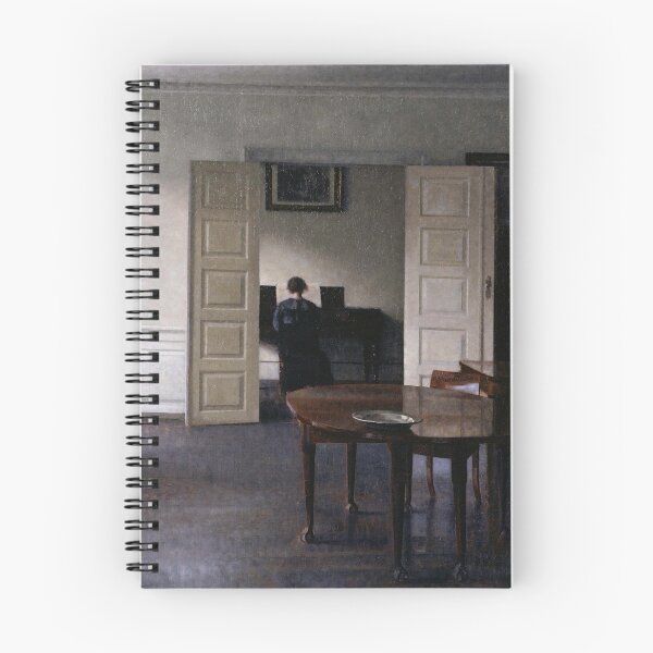 Item preview, Vilhelm Hammershoi - Interior with Ida playing the Piano designed and sold by ArtExpression.