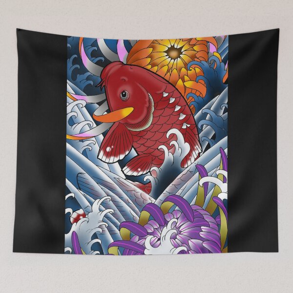 Aperçu de l'œuvre Koi Rouge avec Maman Araignée créée et vendue par ColorTime.