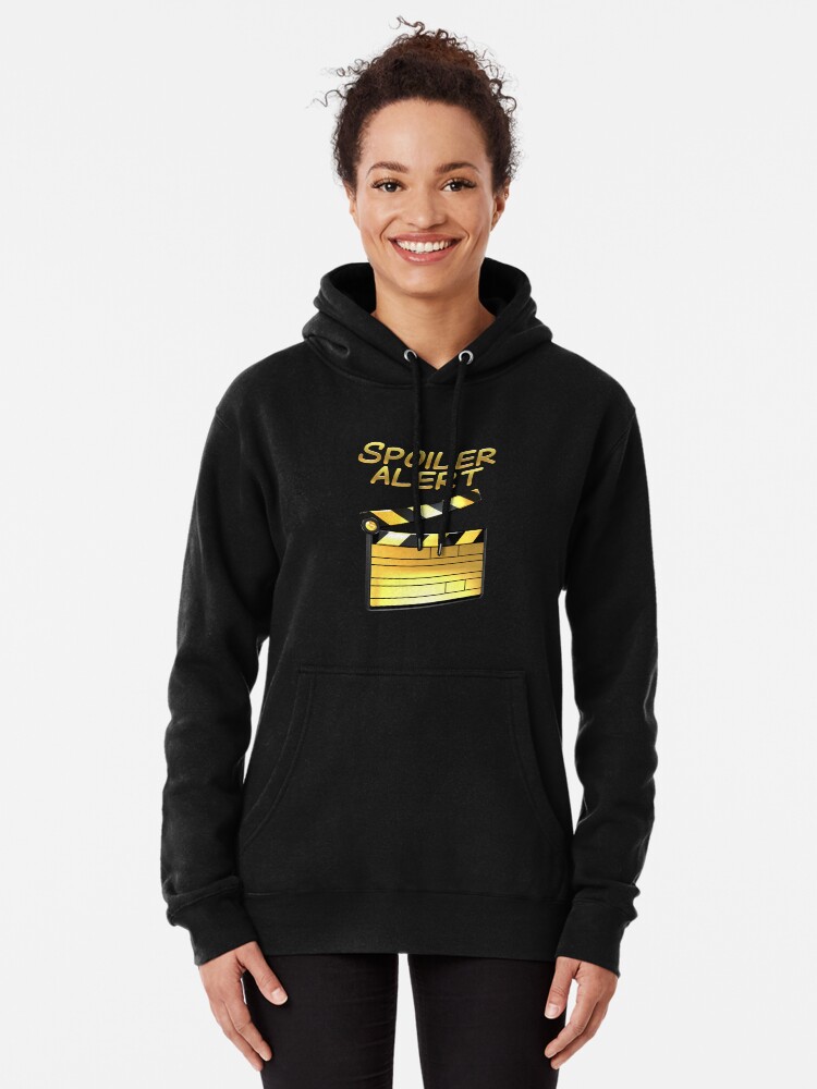 Alternate view of Binge Watching Funny Statement - SPOILER ALERT! Pullover Hoodie