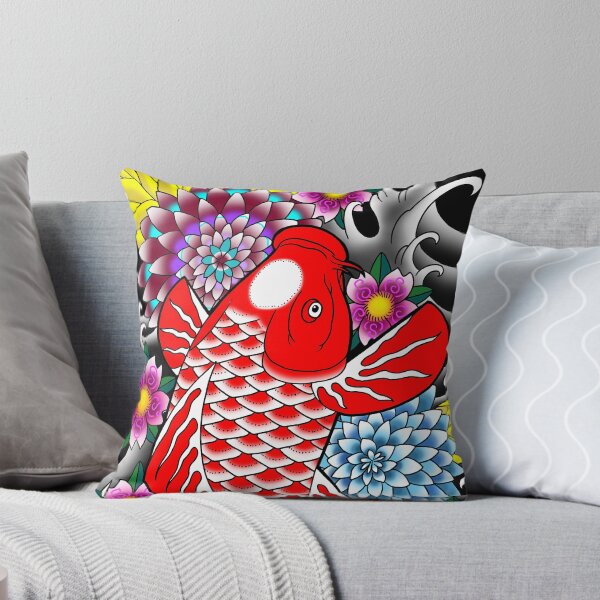 Item preview, Koi rojo y flores japonesas tradicionales designed and sold by ColorTime.