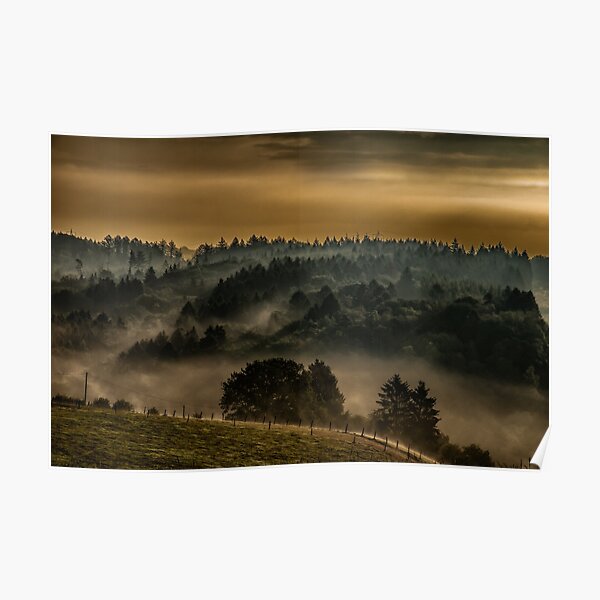 Morning haze landscape photography Poster