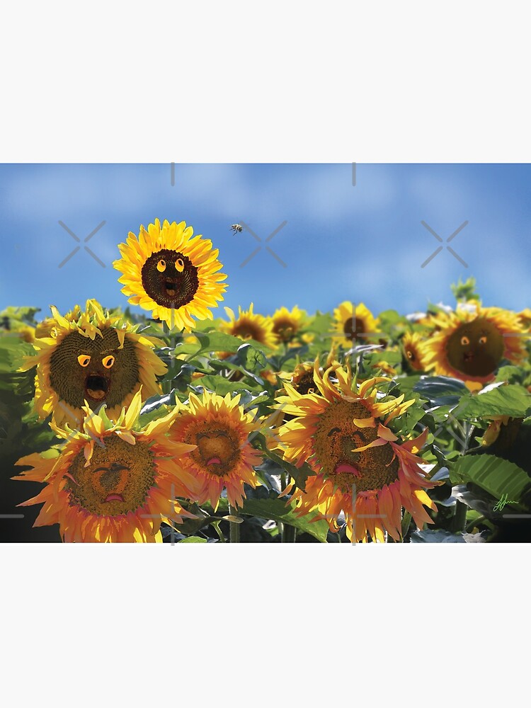 Lámina rígida «prado de flores, poder de girasol, niños, niños, niños  pequeños, fantasía, amarillo brillante, sol, tiempo de juego, hora del  cuento, resplandor, vida, vida, super feliz, emocional, cara linda, flor,  retro,