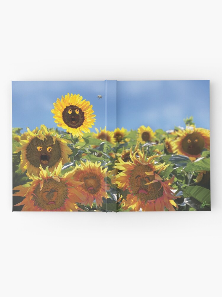 Cuaderno de tapa dura «prado de flores, poder de girasol, niños, niños,  niños pequeños, fantasía, amarillo brillante, sol, tiempo de juego, hora  del cuento, resplandor, vida, vida, super feliz, emocional, cara linda,