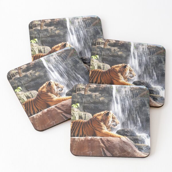 Item preview, Tiger Resting on a Rock by a Waterfall designed and sold by Jon Shore.