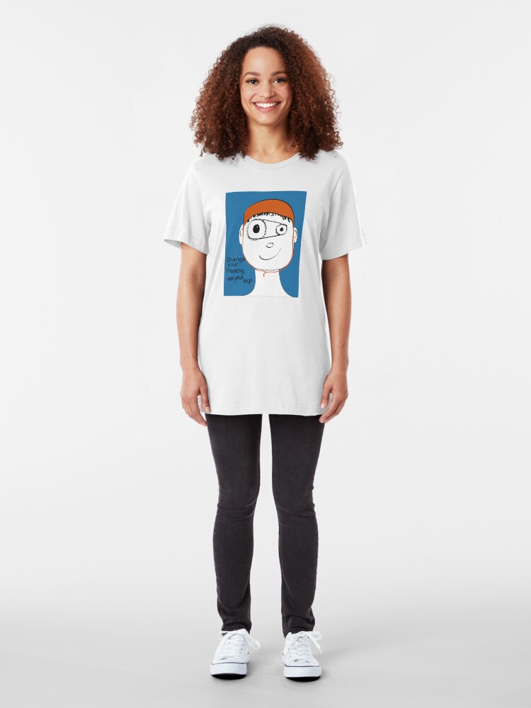 Alternate view of Change Your Thinking Use Your Legs Slim Fit T-Shirt