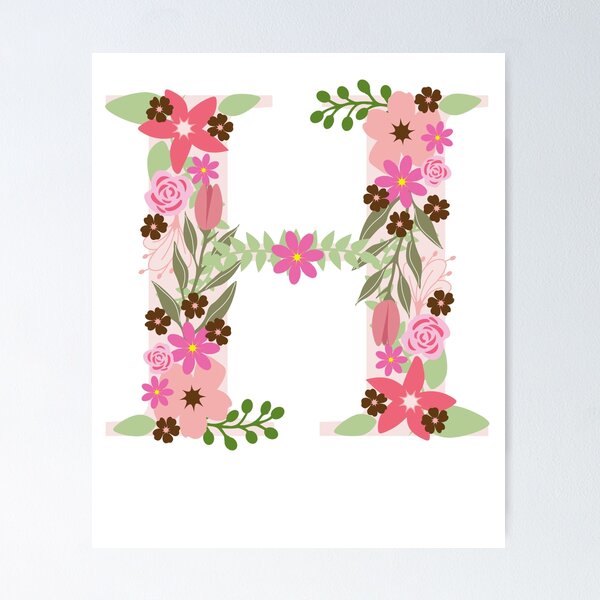 Item preview, Letter H from flowers and leaves designed and sold by diemar.