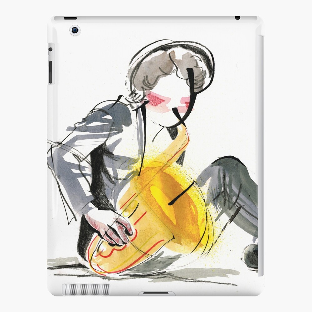 Saxophonist Musician Music Expressive Drawing iPad Case & Skin