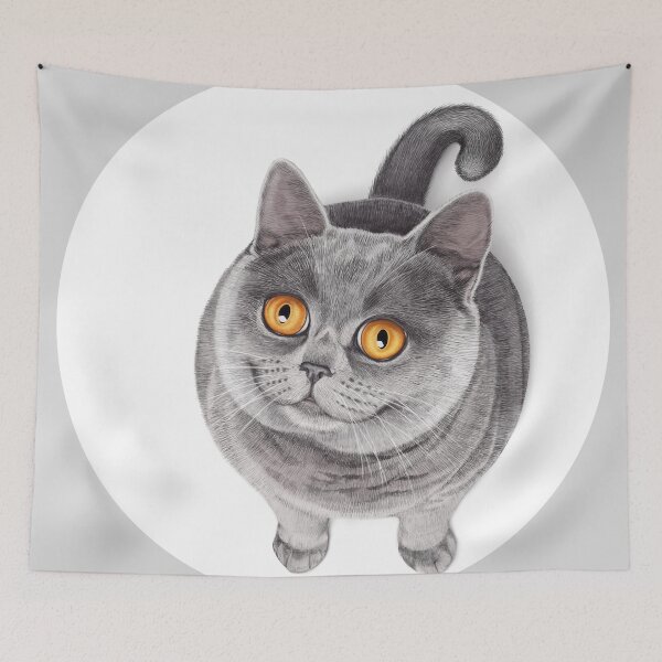 Item preview, Smiling Rounded Cat designed and sold by tutuart.