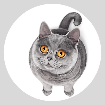 Artwork thumbnail, Smiling Rounded Cat by tutuart
