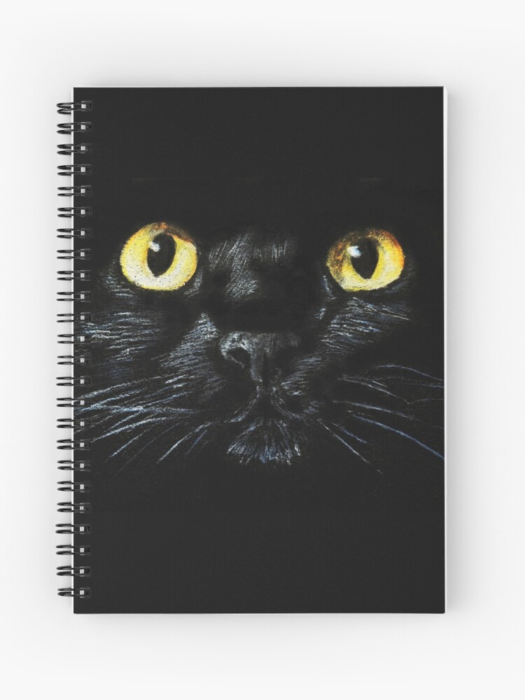Black Cat Dark Look Spiral Notebook By Beckykidus Redbubble - roblox cat home decor redbubble