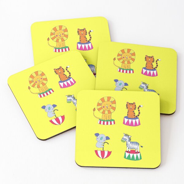 Item preview, Circus Animals - sunshine yellow - Cute animal pattern by Cecca Designs designed and sold by Cecca-Designs.