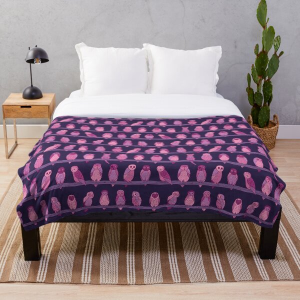 Owls on a Branch Throw Blanket