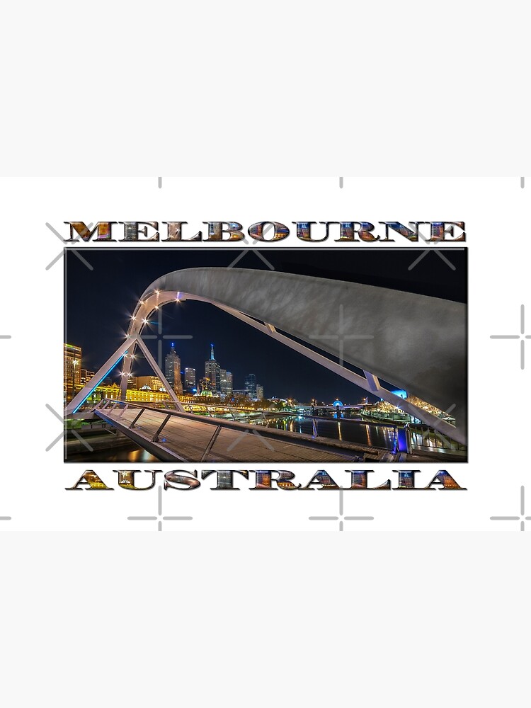 Southgate Bridge At Night (wide poster edition on white) by RayW