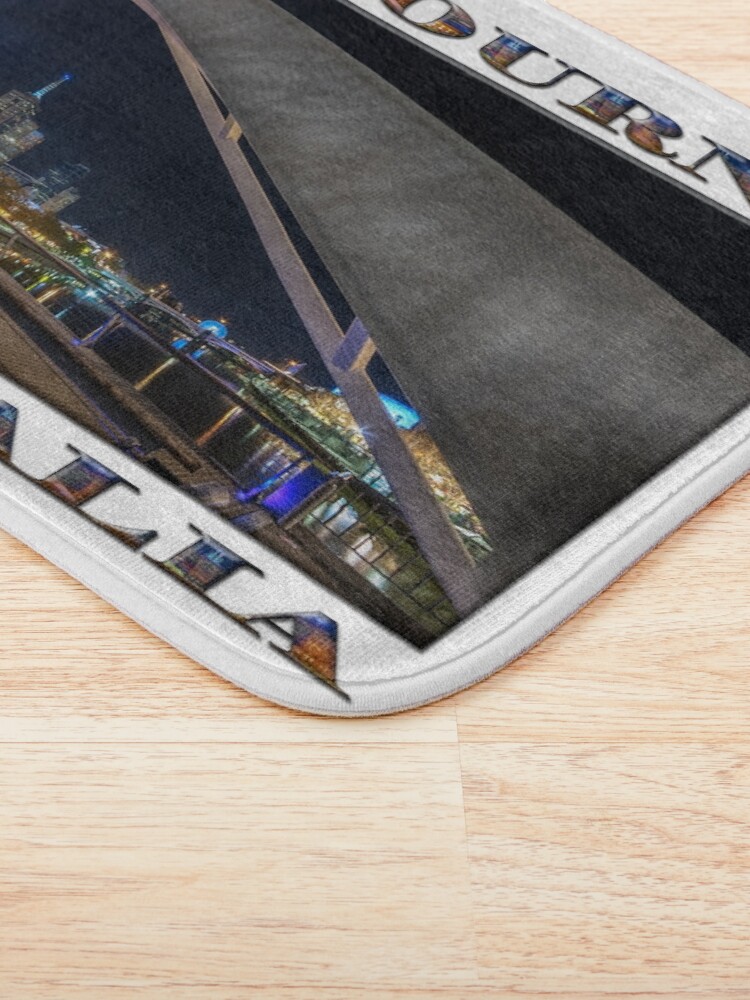 Alternate view of Southgate Bridge At Night (wide poster edition on white) Bath Mat