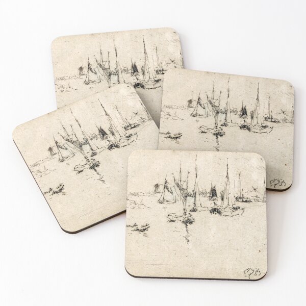 Item preview, Barges, Dordrecht - Whistler - 1886 designed and sold by CrankyOldDude.