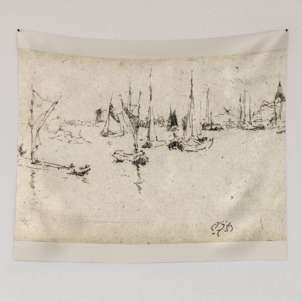 Item preview, Barges, Dordrecht - Whistler - 1886 designed and sold by CrankyOldDude.