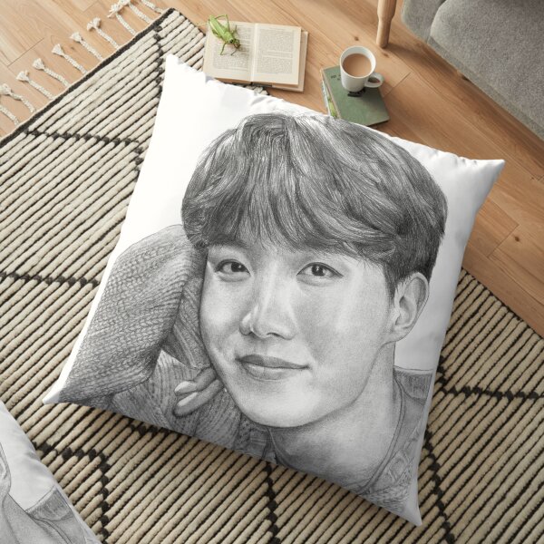 Flower Jimin Pencil Art Floor Pillow By Honeybangtann Redbubble