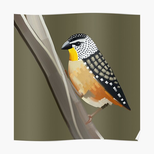 Spotted Pardalote Australian Bird Poster By Lukedwyerartist Redbubble