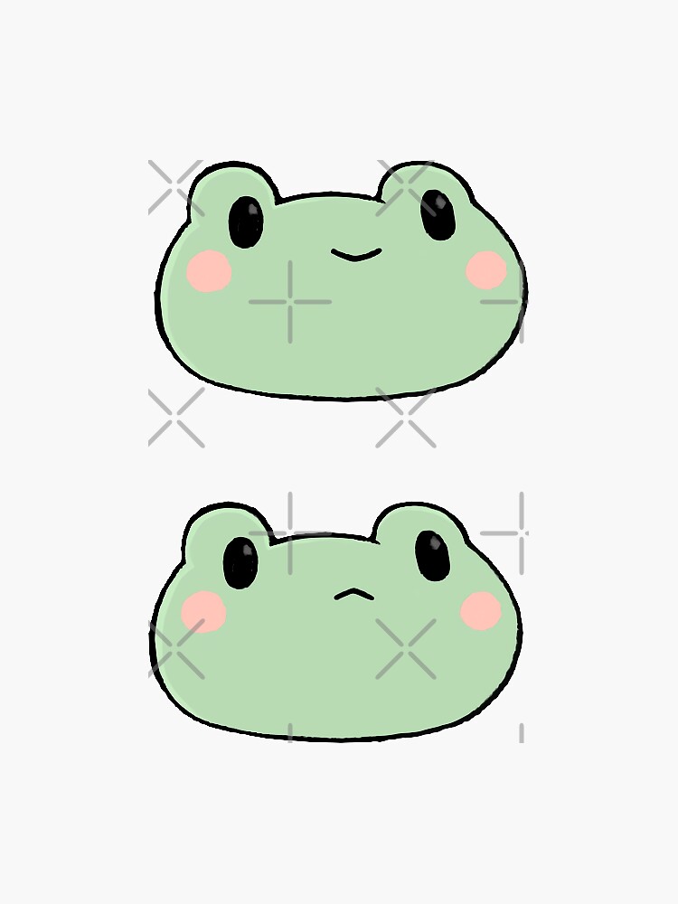 "Kawaii Cute Frog Illustration" Sticker by peachyclouds | Redbubble