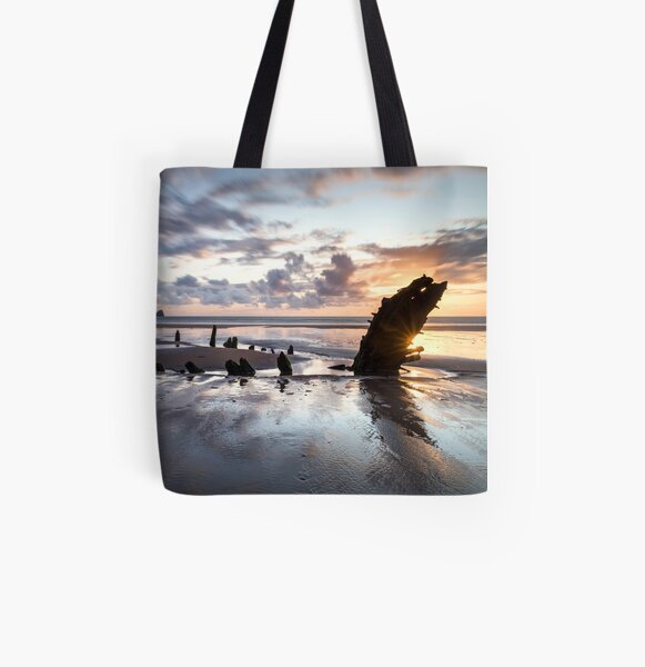 HELVETIA WRECK (Rhossili, Wales) All Over Print Tote Bag