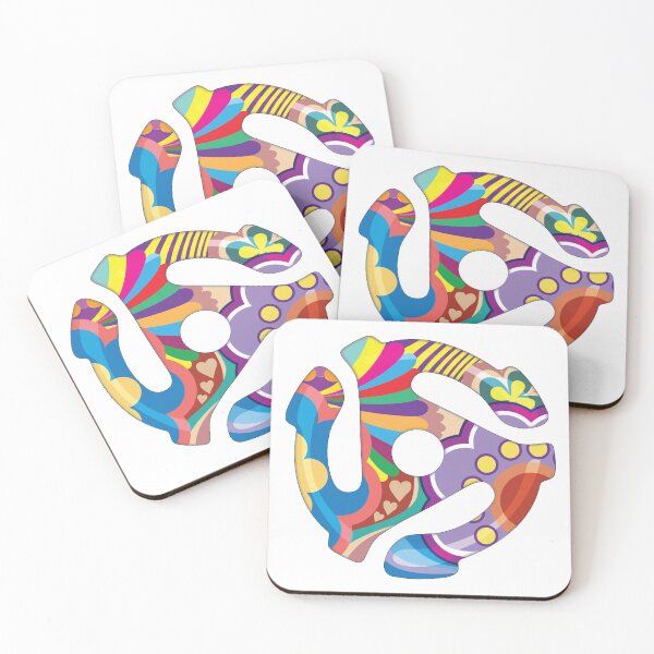Item preview, 45 rpm adapter adaptor Psychedelic 60s and 70s retro vintage style designed and sold by SunNoonPark.