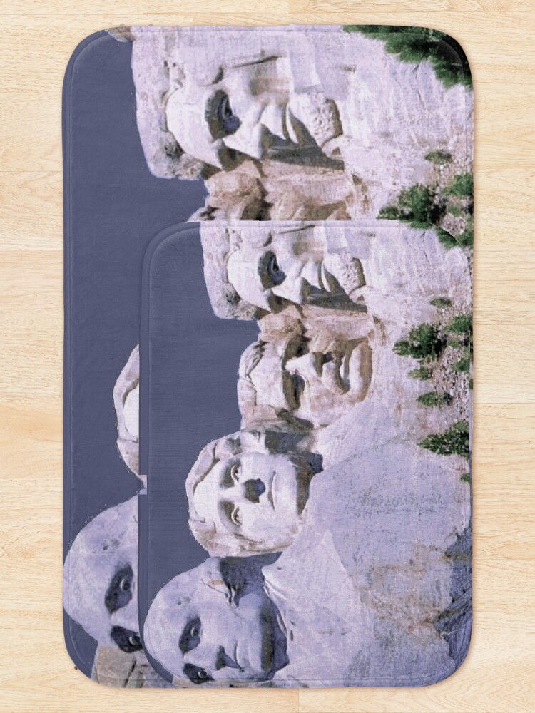 Alternate view of MOUNT RUSHMORE; Presidents Sculpture Vintage Print Bath Mat