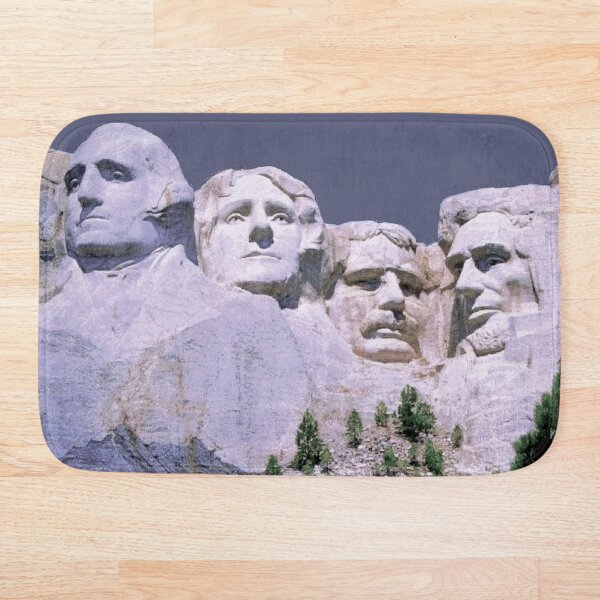 MOUNT RUSHMORE; Presidents Sculpture Vintage Print Bath Mat
