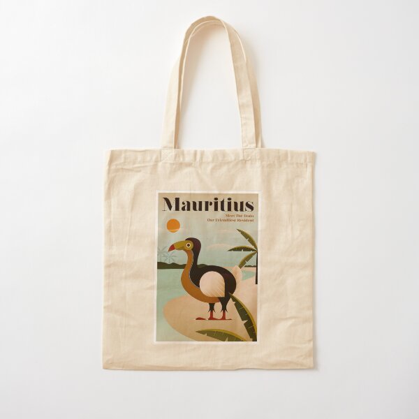 MAURITIUS; Vintage Travel and Tourism Print Cotton Tote Bag