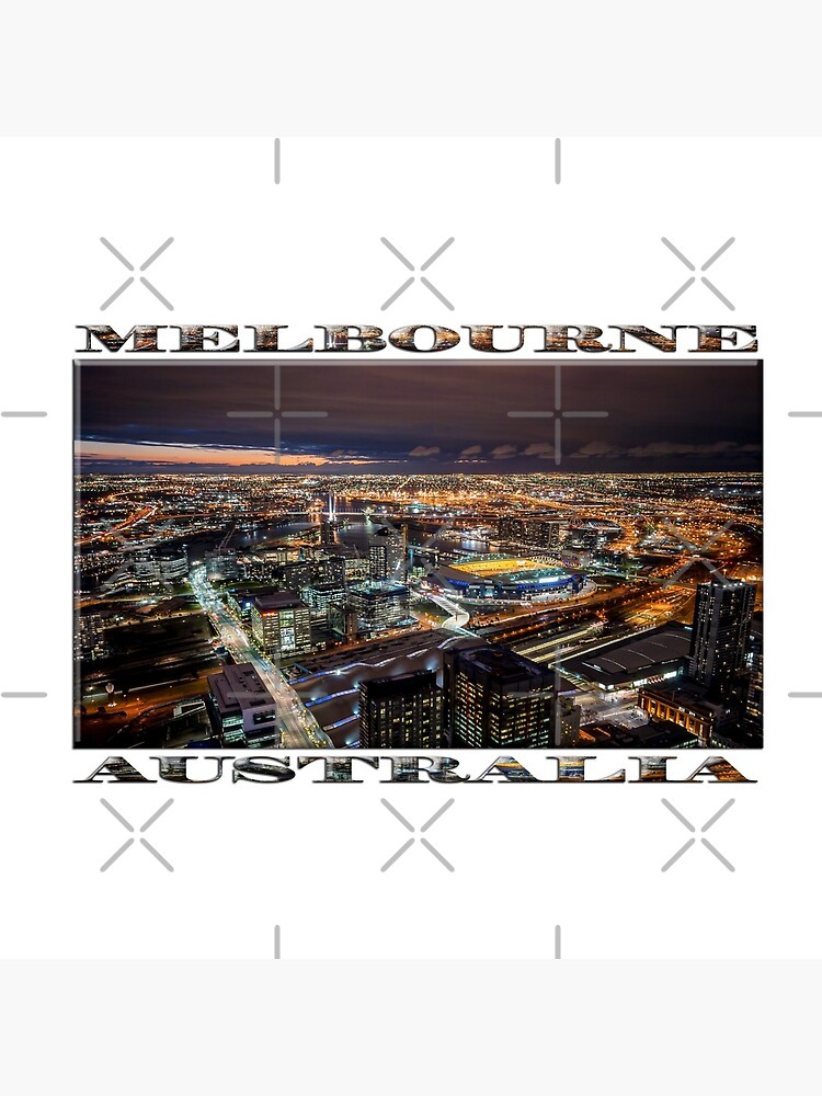 Melbourne at Night (widescreen poster on white) by RayW